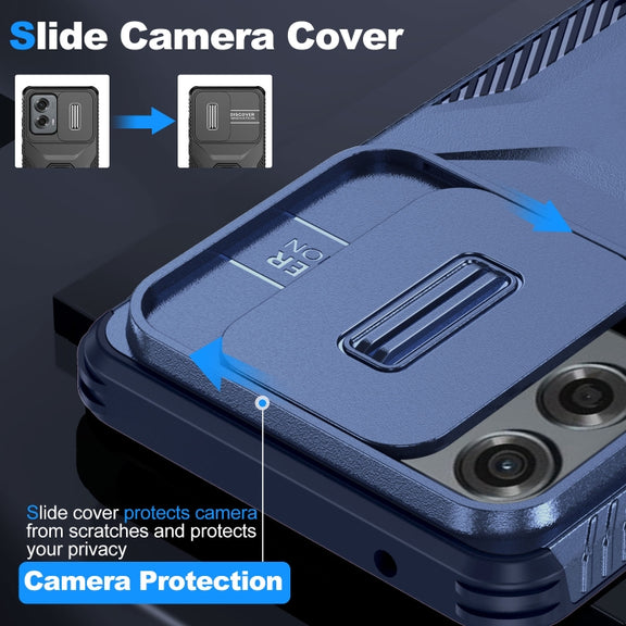 For Motorola Moto G Stylus 5G 2024 Sliding Camshield Phone Case(Blue)