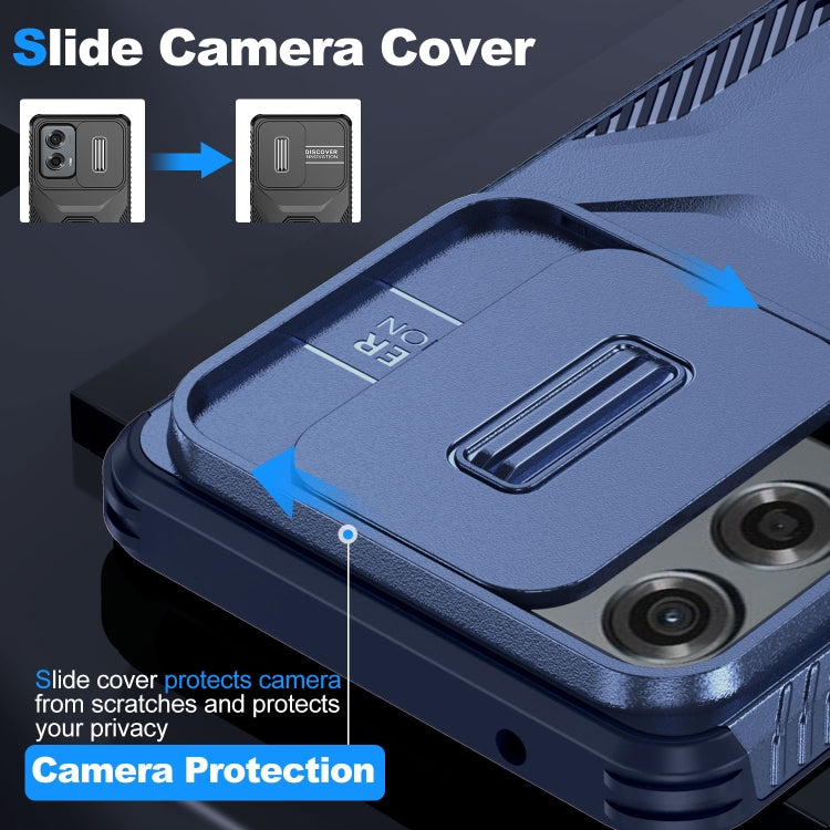 For Motorola Moto G Stylus 5G 2024 Sliding Camshield Phone Case(Blue)