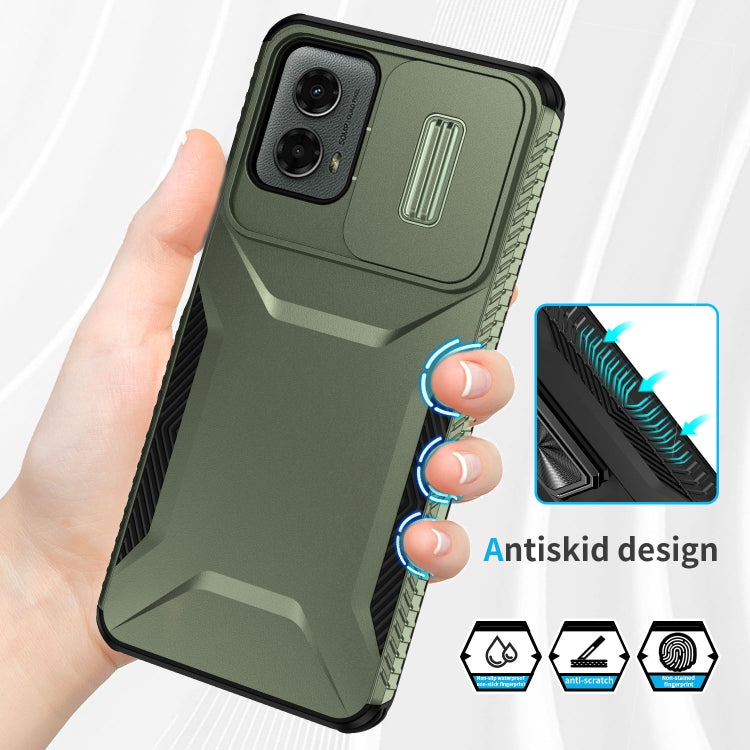 For Motorola Moto G 5G 2024 Sliding Camshield Phone Case(Alpine Green)