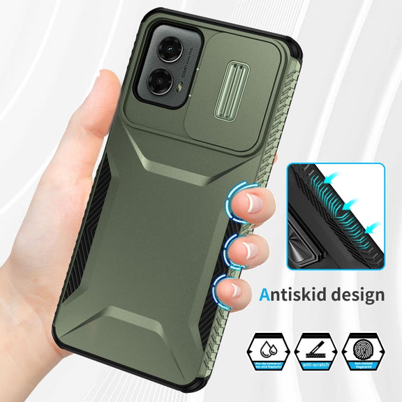 For Motorola Moto G 5G 2024 Sliding Camshield Phone Case(Alpine Green)
