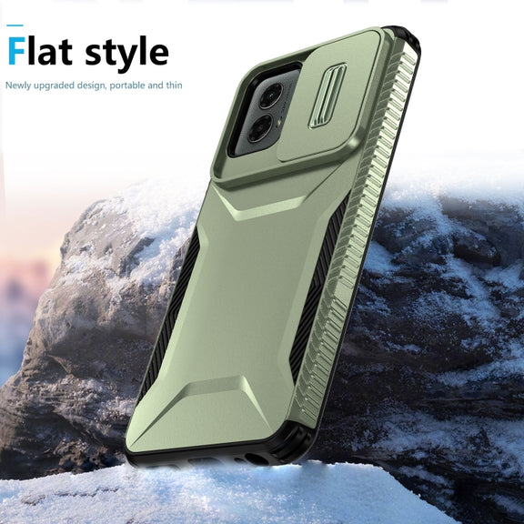 For Motorola Moto G 5G 2024 Sliding Camshield Phone Case(Alpine Green)