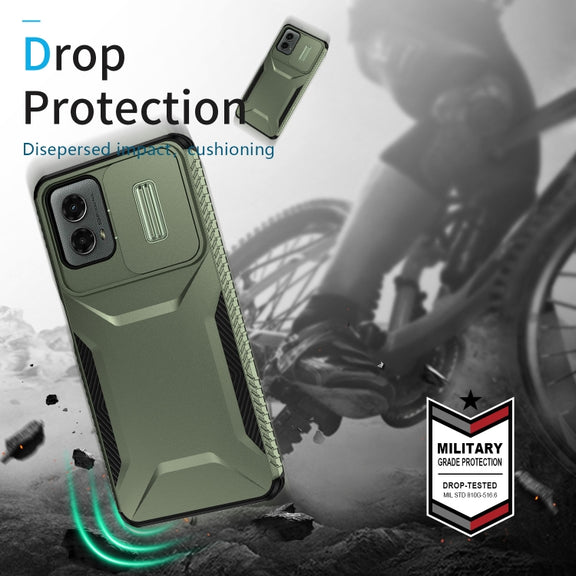 For Motorola Moto G 5G 2024 Sliding Camshield Phone Case(Alpine Green)