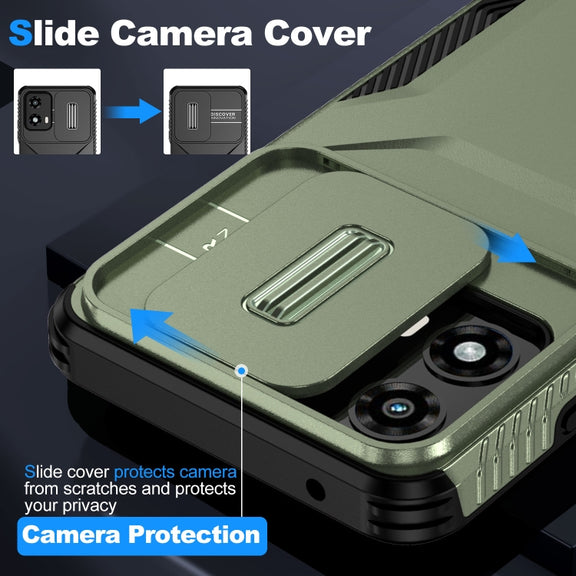 For Motorola Moto G 5G 2024 Sliding Camshield Phone Case(Alpine Green)