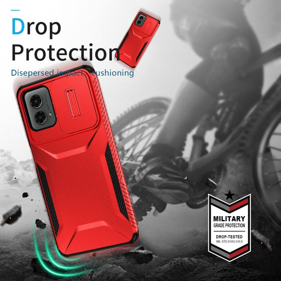 For Motorola Moto G 5G 2024 Sliding Camshield Phone Case(Red)