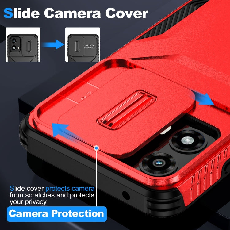For Motorola Moto G 5G 2024 Sliding Camshield Phone Case(Red)