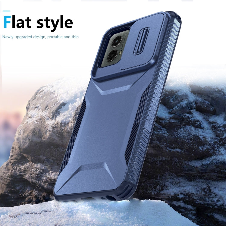 For Motorola Moto G 5G 2024 Sliding Camshield Phone Case(Blue)