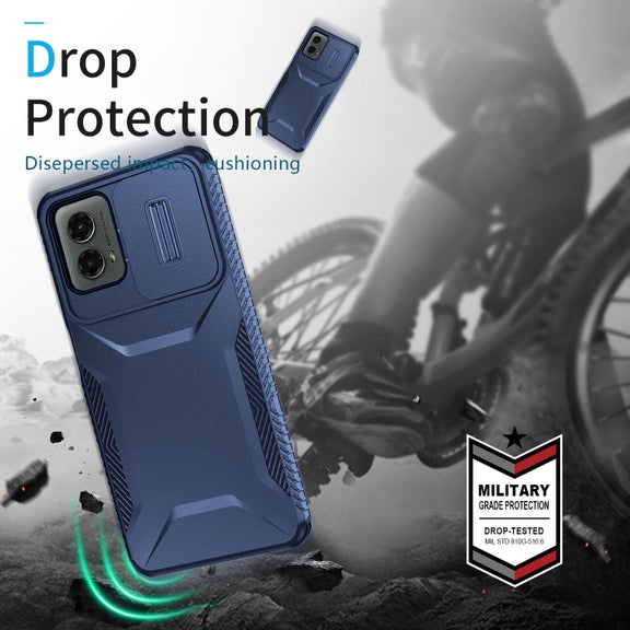 For Motorola Moto G 5G 2024 Sliding Camshield Phone Case(Blue)