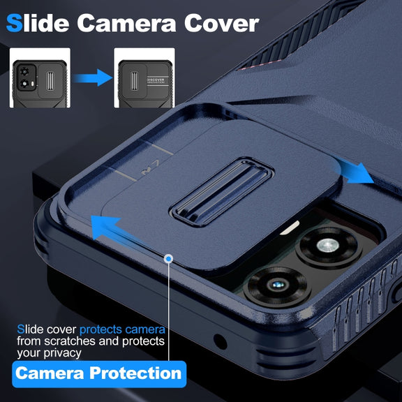 For Motorola Moto G 5G 2024 Sliding Camshield Phone Case(Blue)