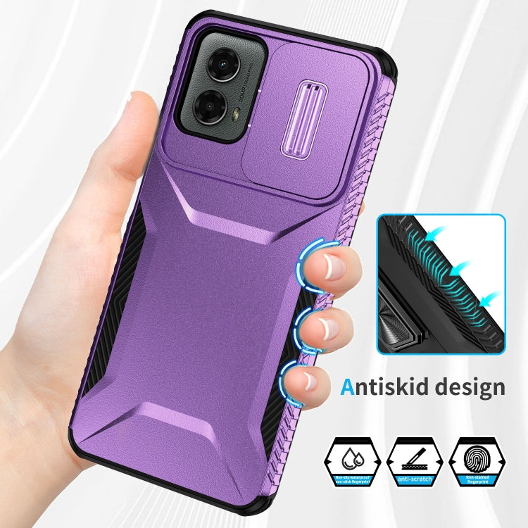 For Motorola Moto G 5G 2024 Sliding Camshield Phone Case(Purple)