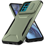 For Motorola Moto G22 2024 Sliding Camshield Phone Case(Alpine Green)