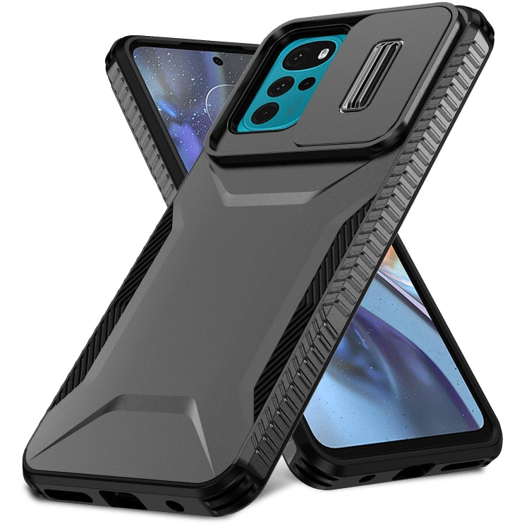 For Motorola Moto G22 2024 Sliding Camshield Phone Case(Black)