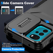 For Motorola Moto G22 2024 Sliding Camshield Phone Case(Black)