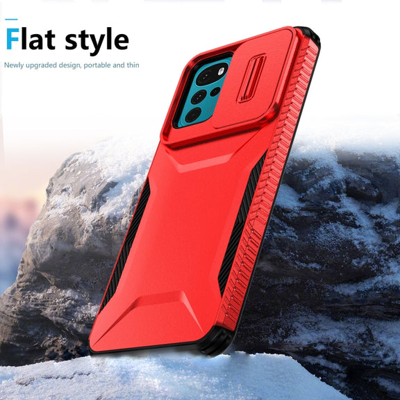For Motorola Moto G22 2024 Sliding Camshield Phone Case(Red)