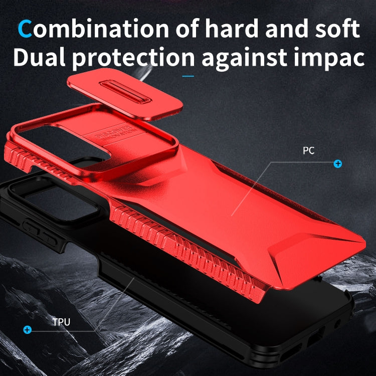 For Motorola Moto G22 2024 Sliding Camshield Phone Case(Red)