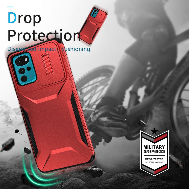 For Motorola Moto G22 2024 Sliding Camshield Phone Case(Red)