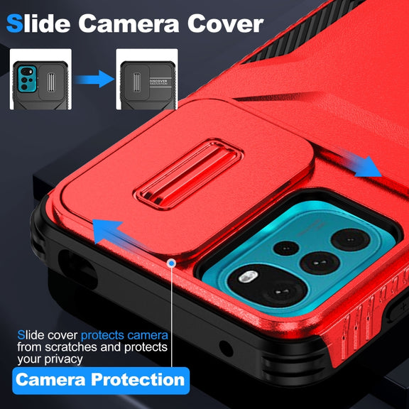 For Motorola Moto G22 2024 Sliding Camshield Phone Case(Red)