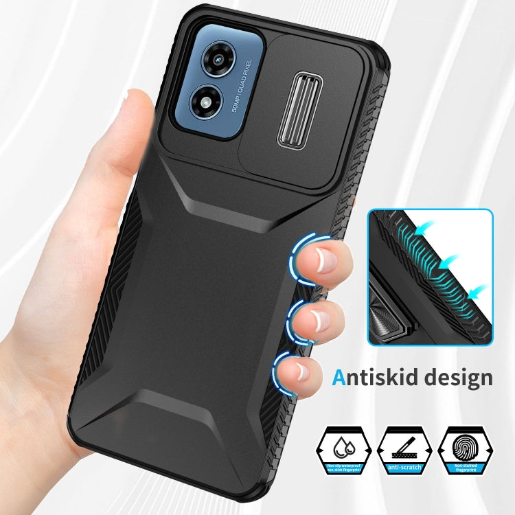 For Motorola Moto G Play 4G 2024 Sliding Camshield Phone Case(Black)