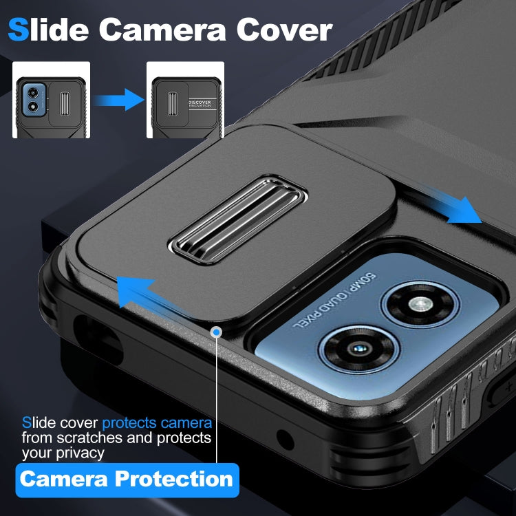 For Motorola Moto G Play 4G 2024 Sliding Camshield Phone Case(Black)