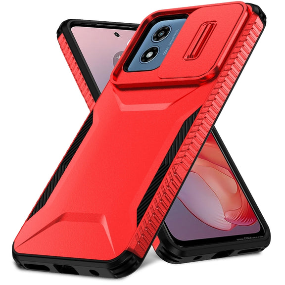 For Motorola Moto G Play 4G 2024 Sliding Camshield Phone Case(Red)