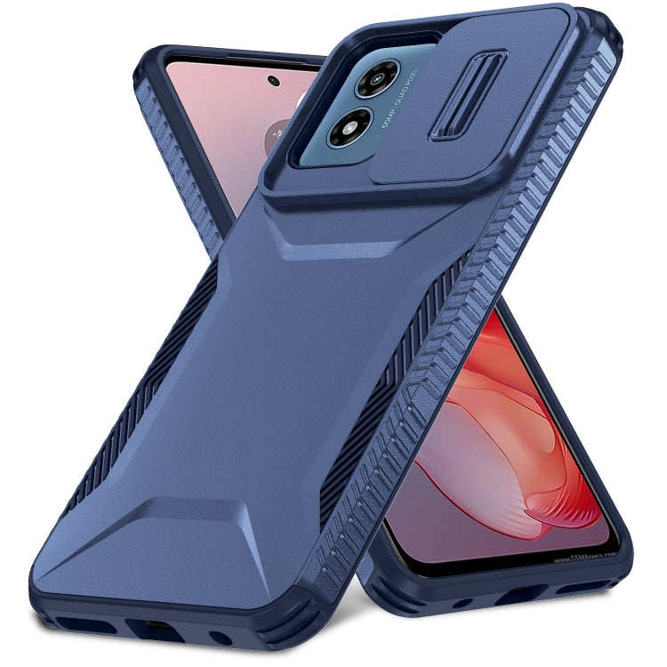For Motorola Moto G Play 4G 2024 Sliding Camshield Phone Case(Blue)
