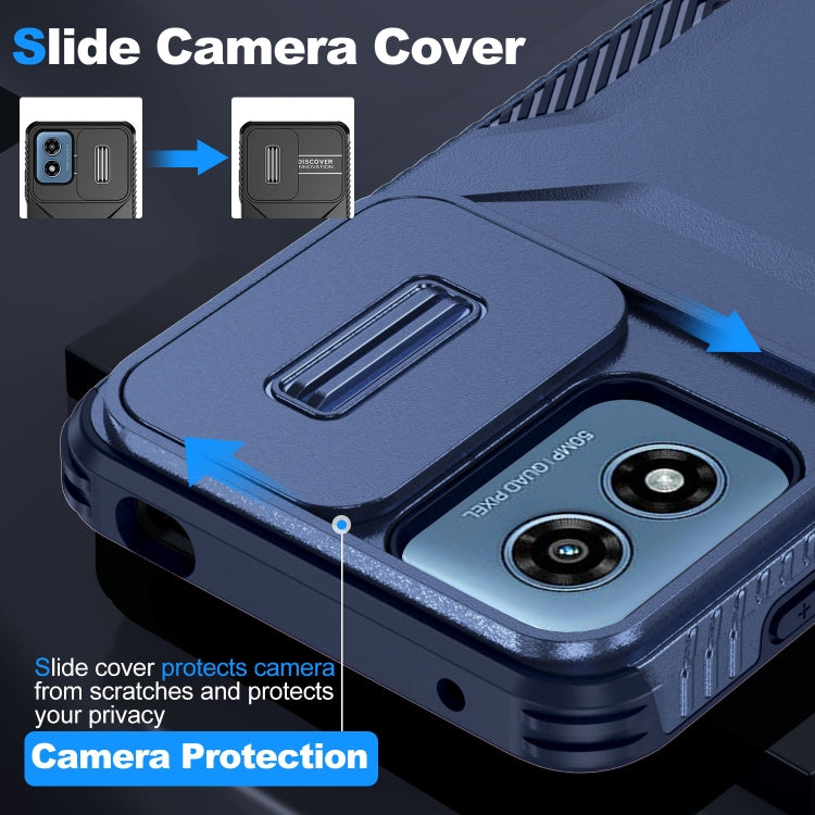 For Motorola Moto G Play 4G 2024 Sliding Camshield Phone Case(Blue)