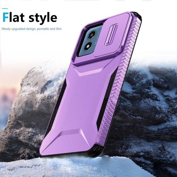 For Motorola Moto G Play 4G 2024 Sliding Camshield Phone Case(Purple)