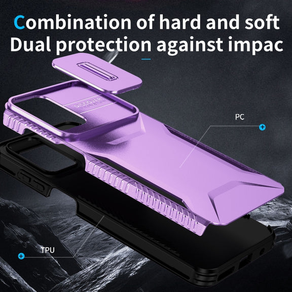 For Motorola Moto G Play 4G 2024 Sliding Camshield Phone Case(Purple)