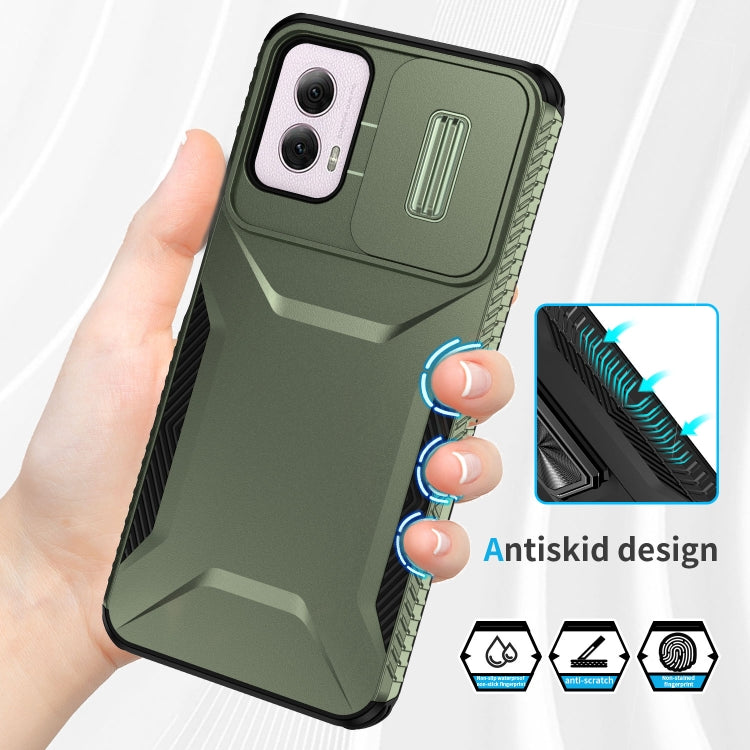 For Motorola Moto G Power 5G 2024 Sliding Camshield Phone Case(Alpine Green)