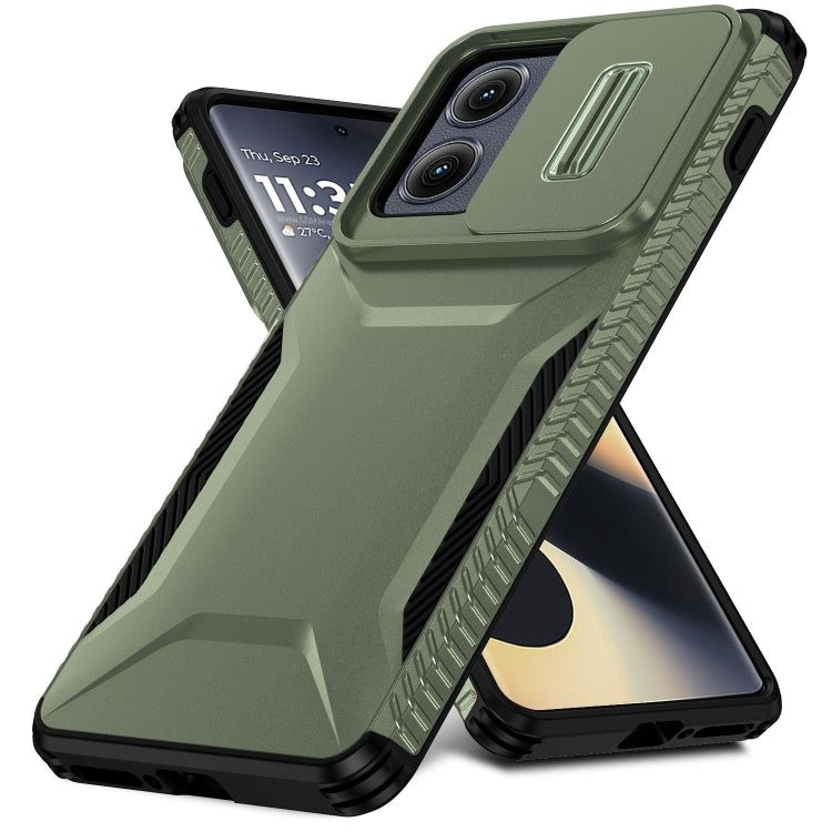 For Motorola Edge 5G 2024 Sliding Camshield Phone Case(Alpine Green)
