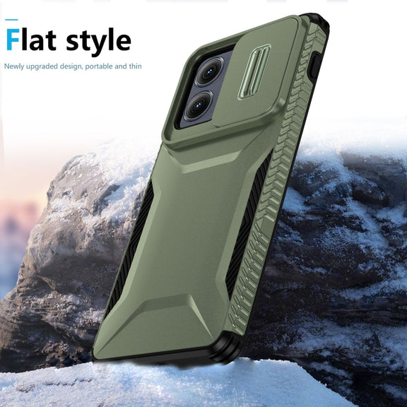 For Motorola Edge 5G 2024 Sliding Camshield Phone Case(Alpine Green)