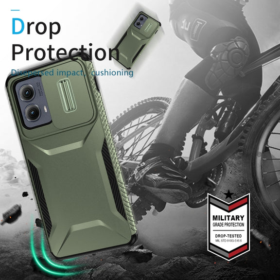 For Motorola Edge 5G 2024 Sliding Camshield Phone Case(Alpine Green)