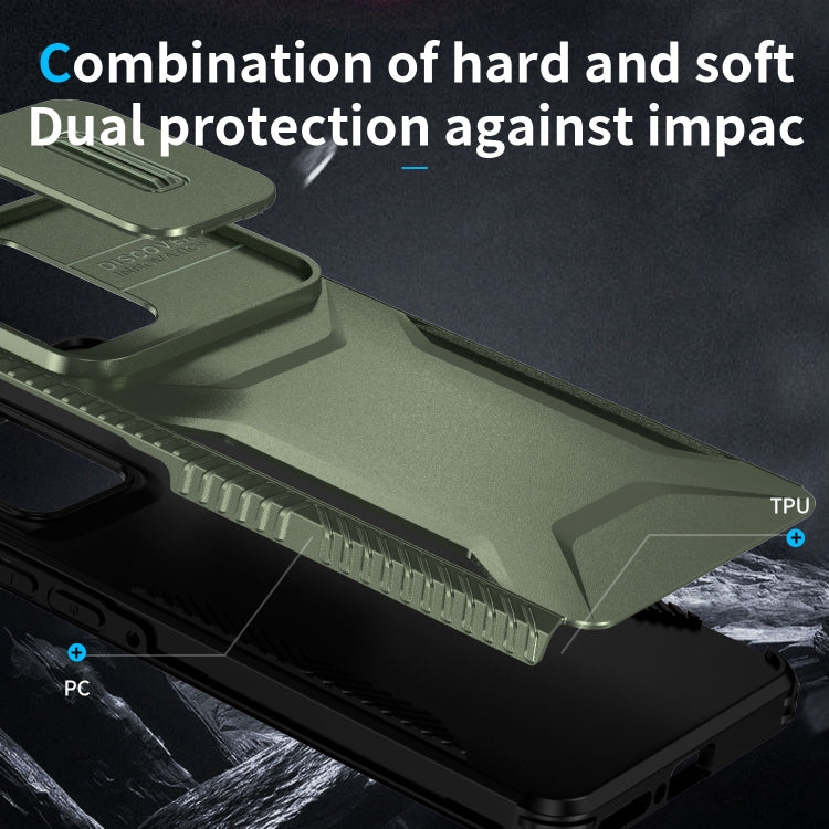 For Motorola Edge 5G 2024 Sliding Camshield Phone Case(Alpine Green)
