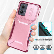For Motorola Edge 5G 2024 Sliding Camshield Phone Case(Pink + Rose Red)