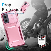 For Motorola Edge 5G 2024 Sliding Camshield Phone Case(Pink + Rose Red)