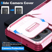 For Motorola Edge 5G 2024 Sliding Camshield Phone Case(Pink + Rose Red)