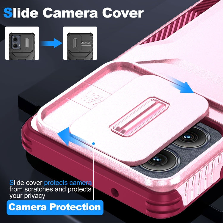 For Motorola Edge 5G 2024 Sliding Camshield Phone Case(Pink + Rose Red)