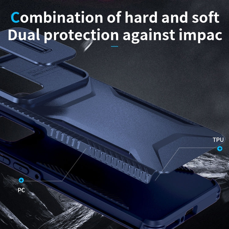 For Motorola Edge 5G 2024 Sliding Camshield Phone Case(Blue)