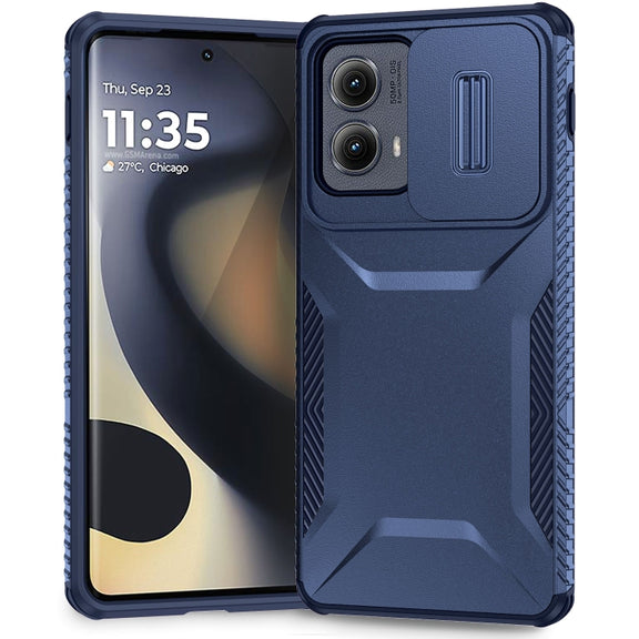 For Motorola Edge 5G 2024 Sliding Camshield Phone Case(Blue)