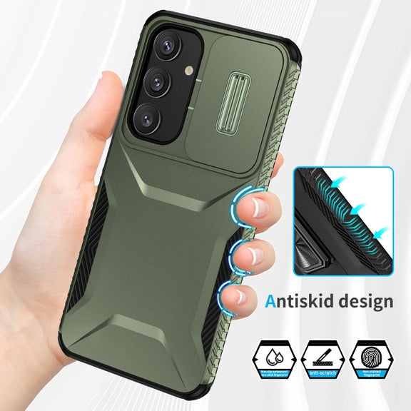 For Samsung Galaxy S25 5G / S24 5G Sliding Camshield Phone Case(Alpine Green)