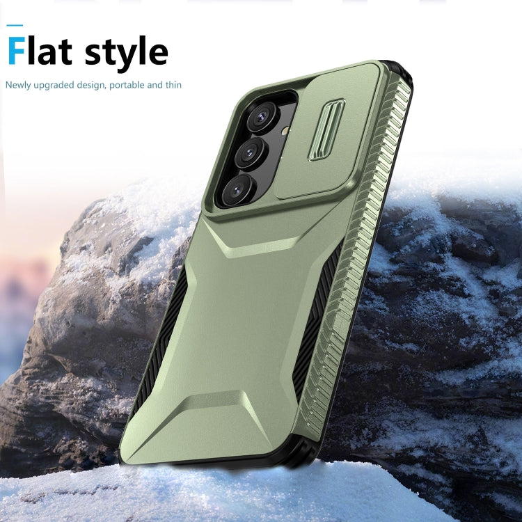 For Samsung Galaxy S25 5G / S24 5G Sliding Camshield Phone Case(Alpine Green)