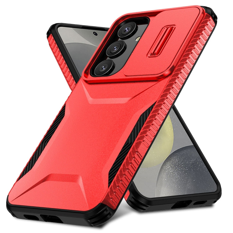 For Samsung Galaxy S25 5G / S24 5G Sliding Camshield Phone Case(Red)