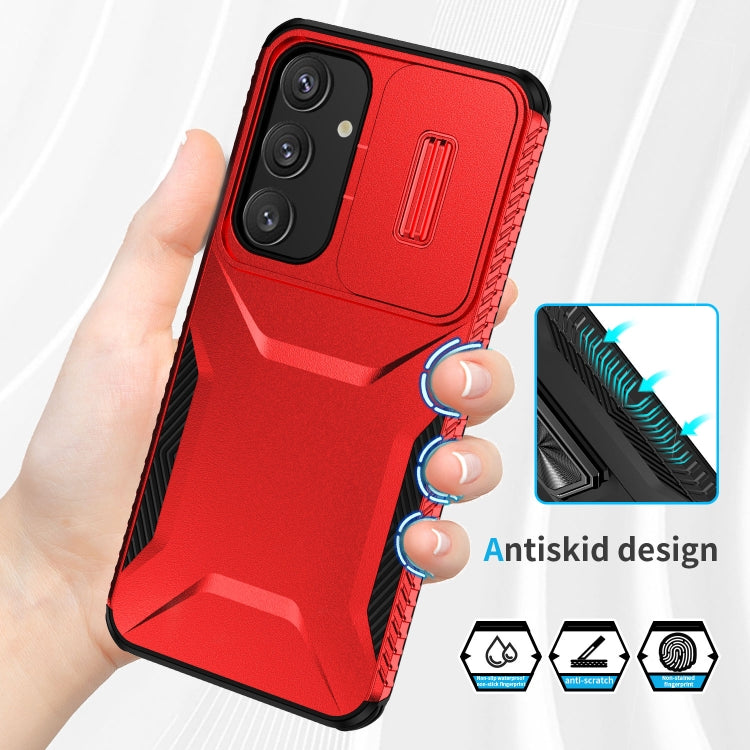 For Samsung Galaxy S25 5G / S24 5G Sliding Camshield Phone Case(Red)