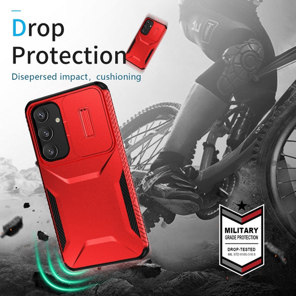 For Samsung Galaxy S25 5G / S24 5G Sliding Camshield Phone Case(Red)