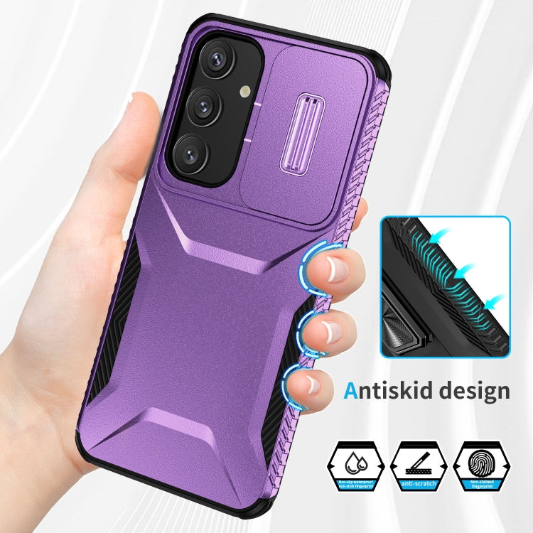 For Samsung Galaxy S25 5G / S24 5G Sliding Camshield Phone Case(Purple)