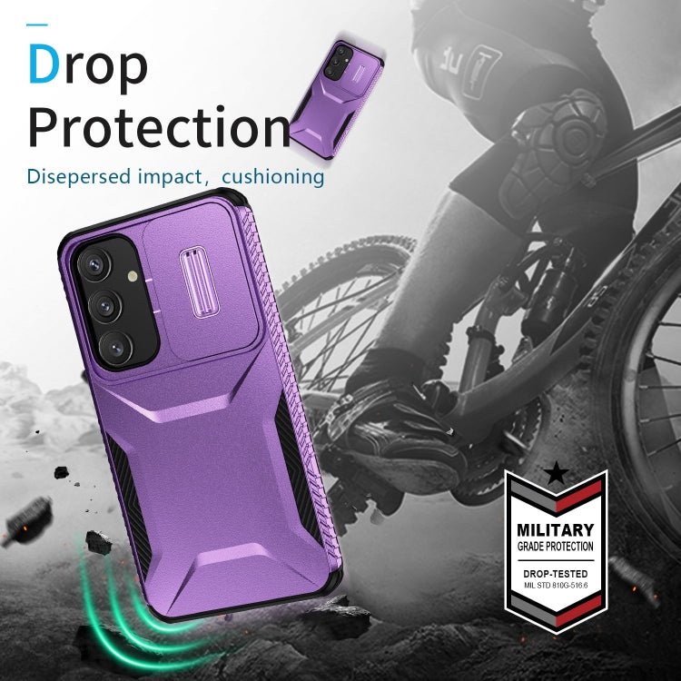 For Samsung Galaxy S25 5G / S24 5G Sliding Camshield Phone Case(Purple)