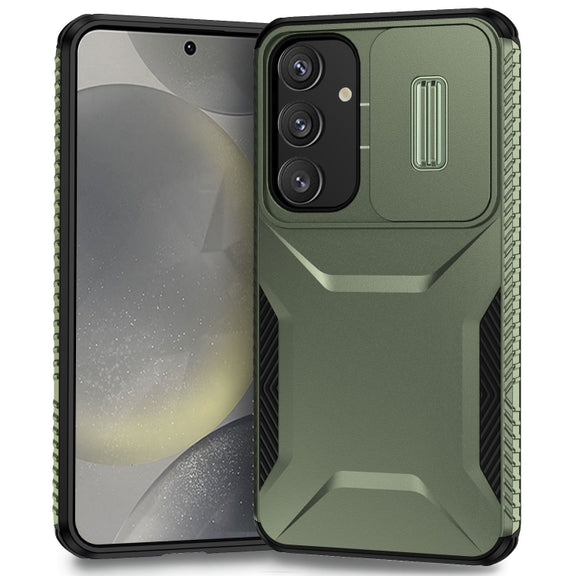 For Samsung Galaxy S25+ 5G / S24+ 5G Sliding Camshield Phone Case(Alpine Green)