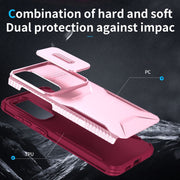 For Samsung Galaxy S25+ 5G / S24+ 5G Sliding Camshield Phone Case(Pink + Rose Red)