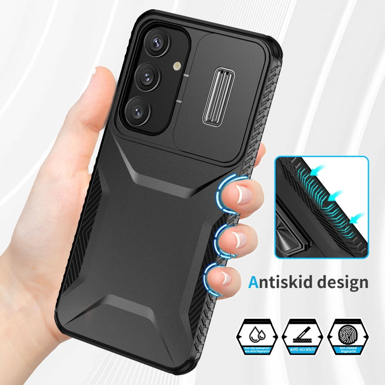 For Samsung Galaxy S25+ 5G / S24+ 5G Sliding Camshield Phone Case(Black)