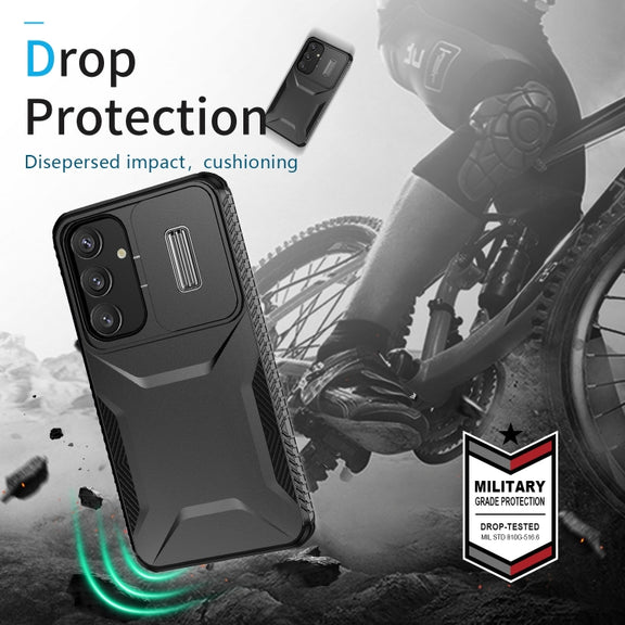 For Samsung Galaxy S25+ 5G / S24+ 5G Sliding Camshield Phone Case(Black)