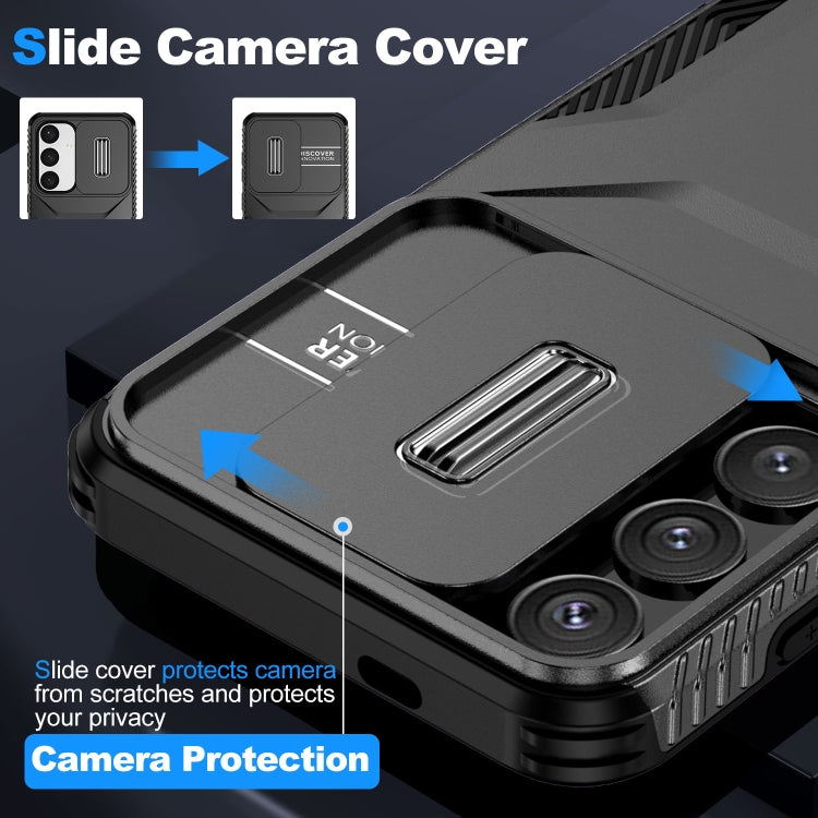 For Samsung Galaxy S25+ 5G / S24+ 5G Sliding Camshield Phone Case(Black)